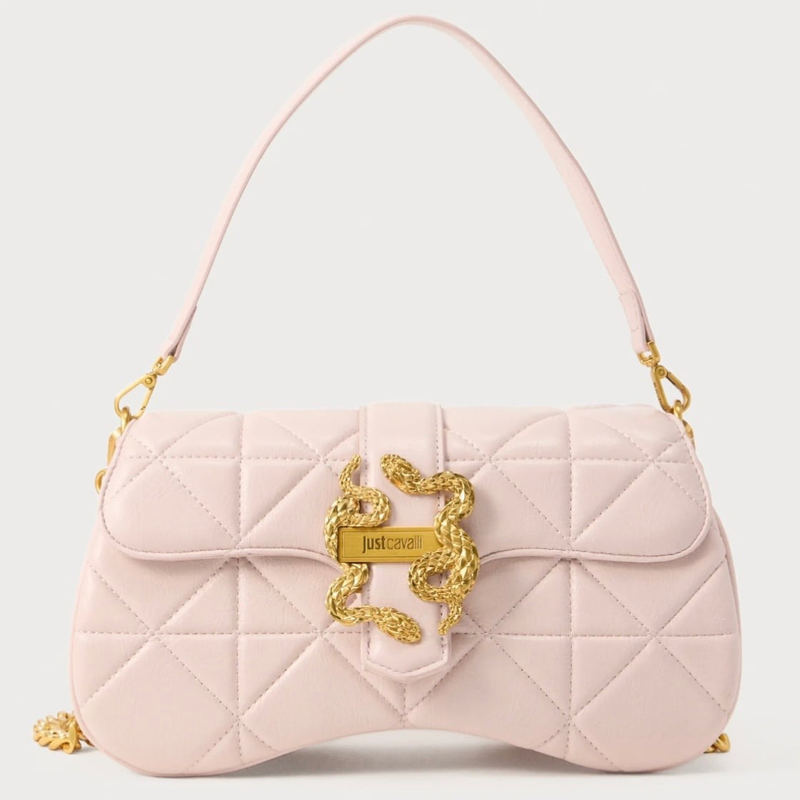Just cavalli diamond quilt oval bag - beige-null
