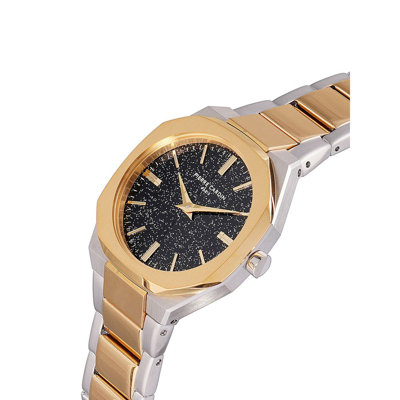 Gold stainless steel dress watch-null