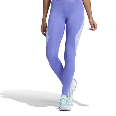 Adidas women's own the run colorblock full-length leggings, Blue, medium