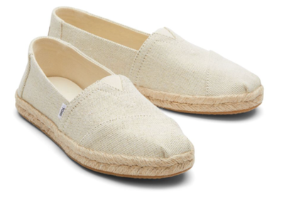 Toms natural metallic linen, Natural, medium