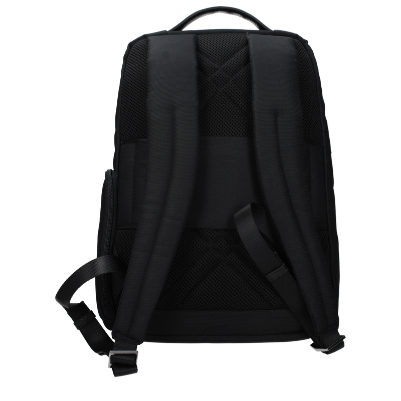 Black fabric backpack-null