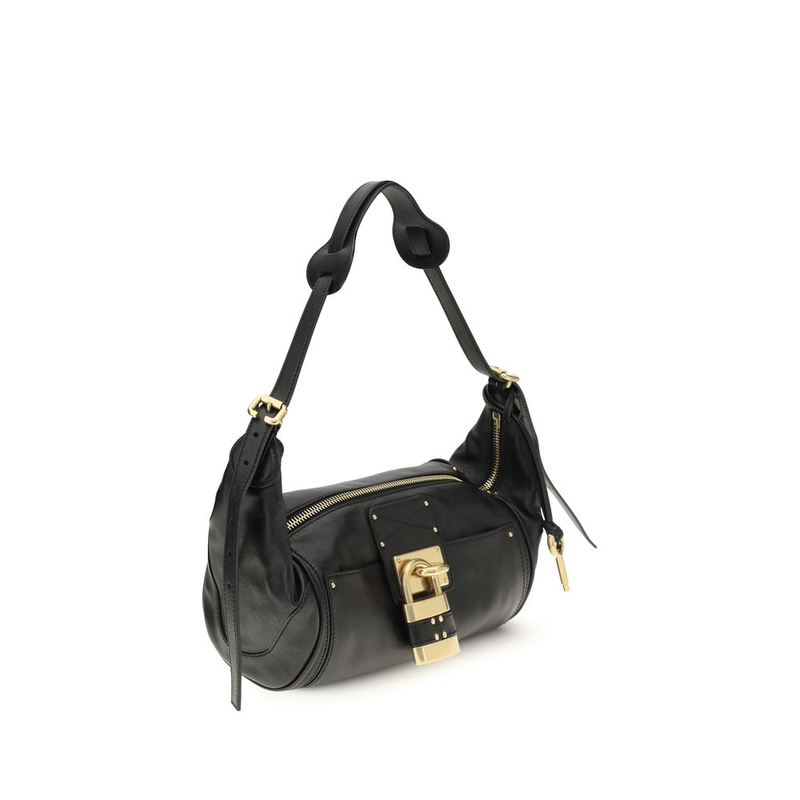 Black calf leather bos taurus shoulder bag-null