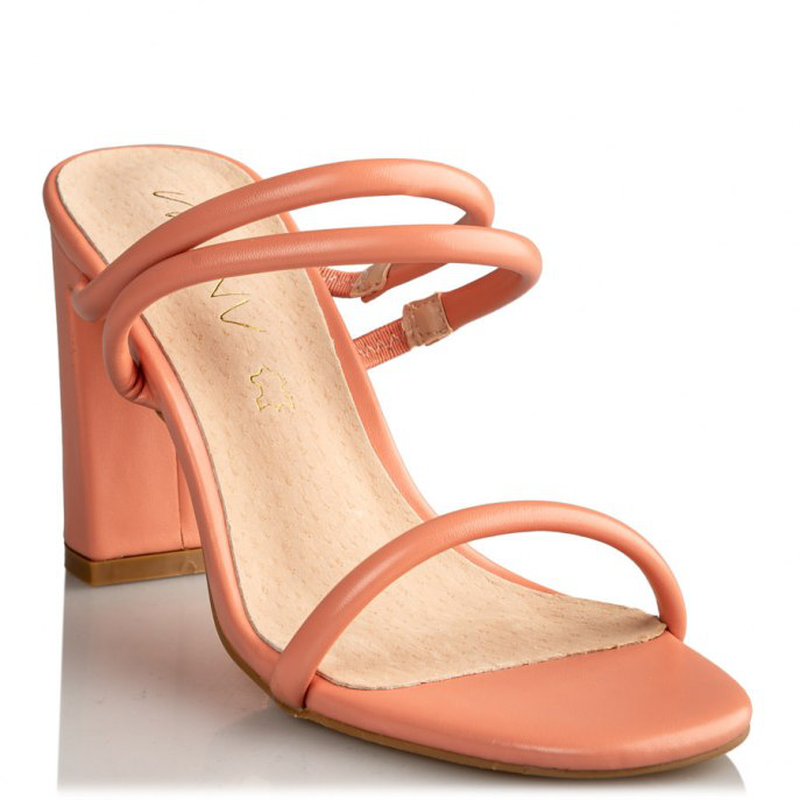 Miss nv block heel sandals - coral-null