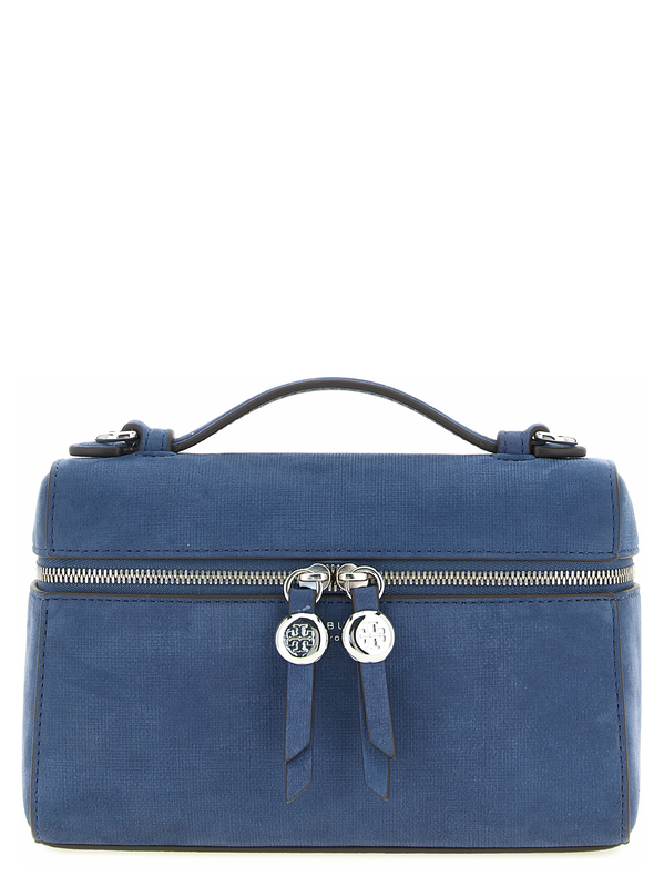 Blue lamb leather handbag-null