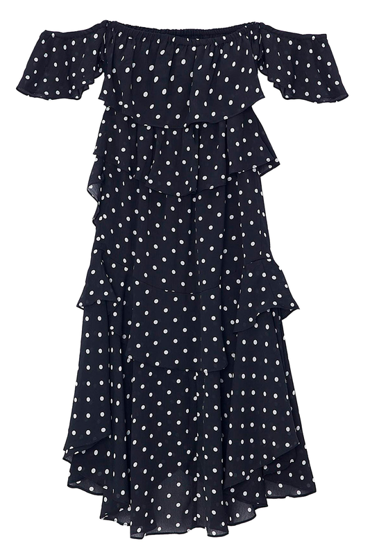 Ruffled polka dot dress-null