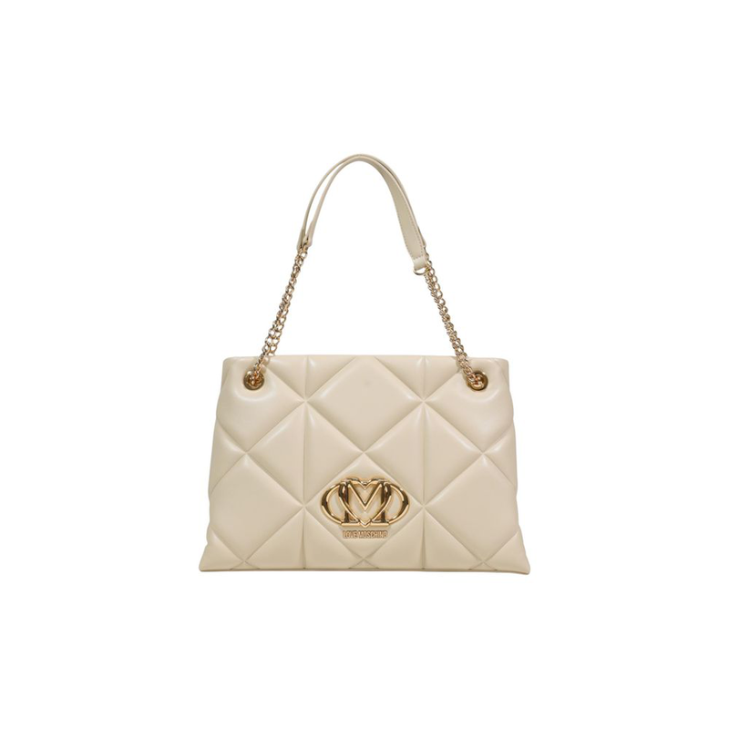 Beige artificial leather handbag-null