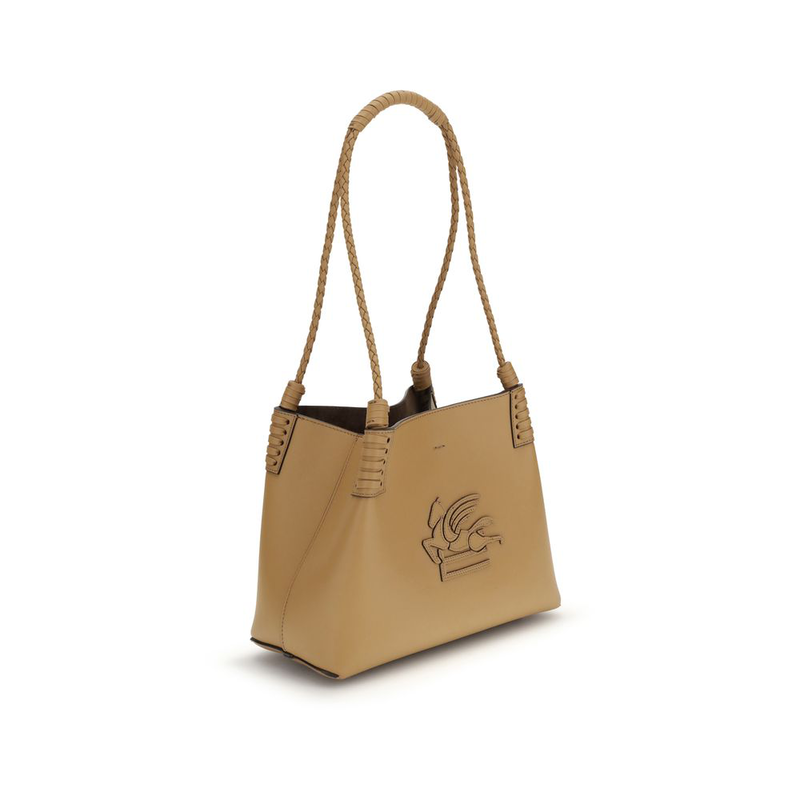 Beige calf leather bos taurus shoulder bag-null