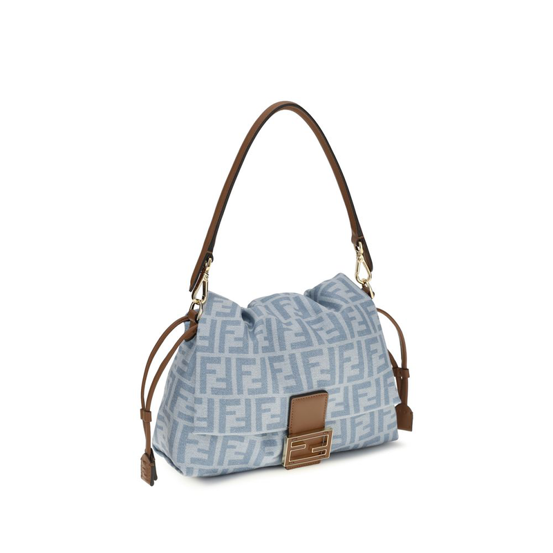 Blue cotton shoulder bag-null