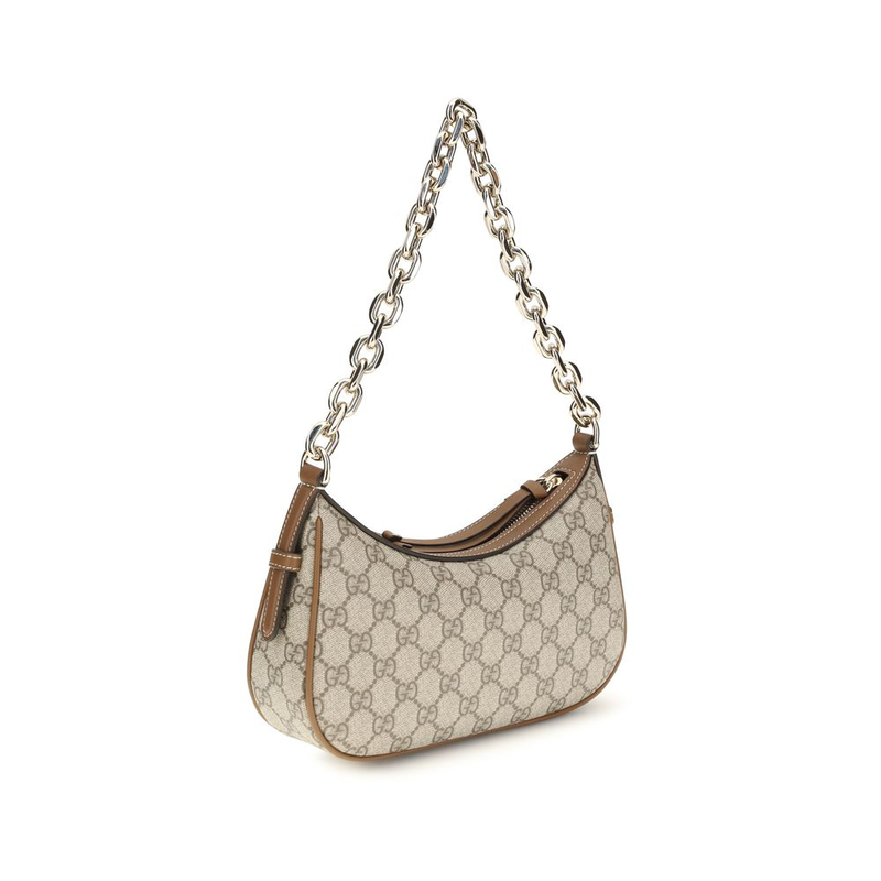 Beige fabric shoulder bag-null