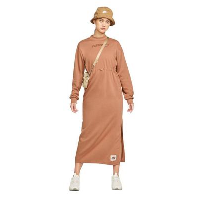 Nike nsw icon clash long-sleeve dress, Mineral Clay, medium