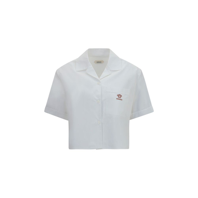 White cotton dress shirt, White, medium
