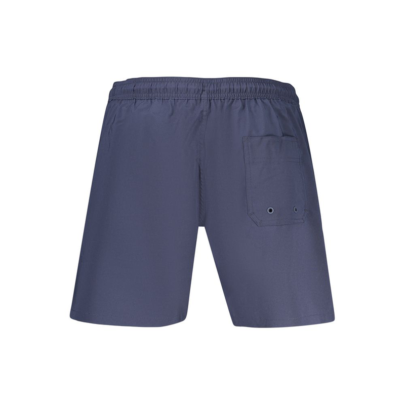 Blue polyester men's swim shorts-null