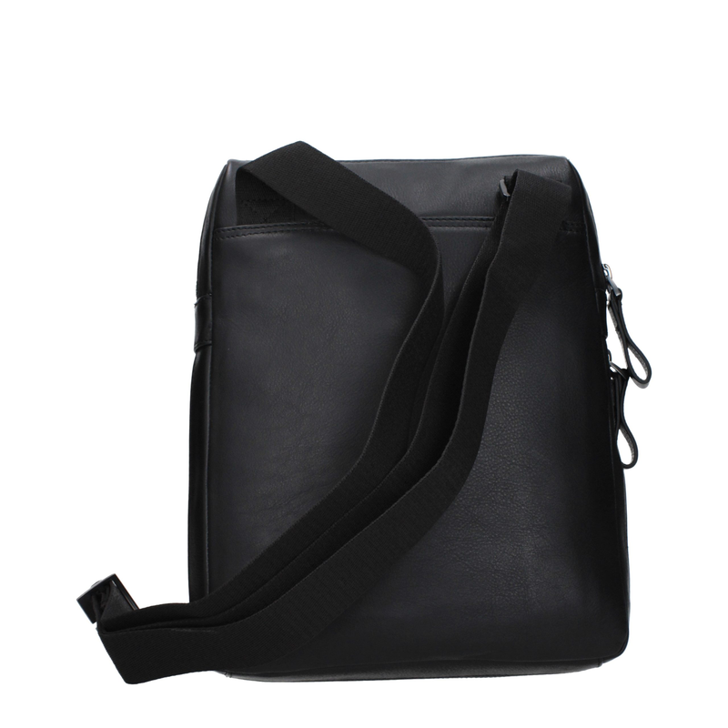 Black leather crossbody bag-null