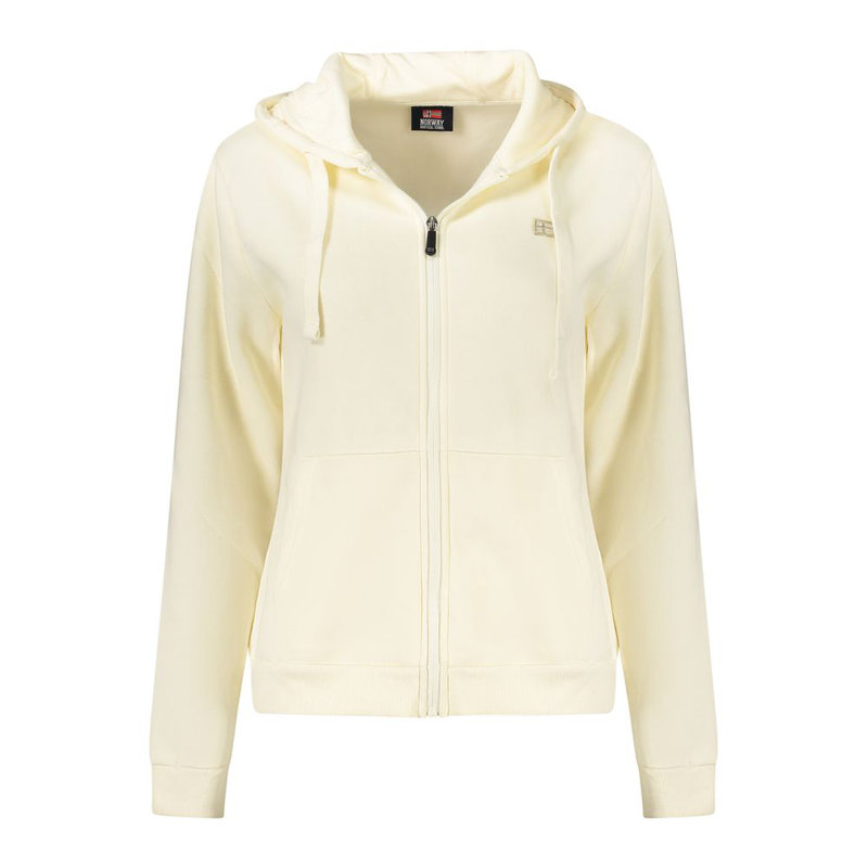 White cotton women's hoodie sweatshirt-null
