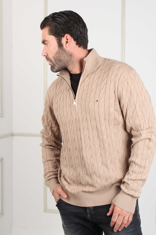 Classic cable zip knitted top - tommy hilfiger-null
