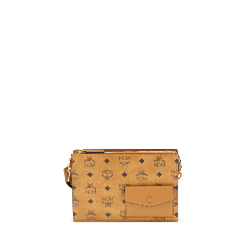 Brown polyethylene shoulder bag-null