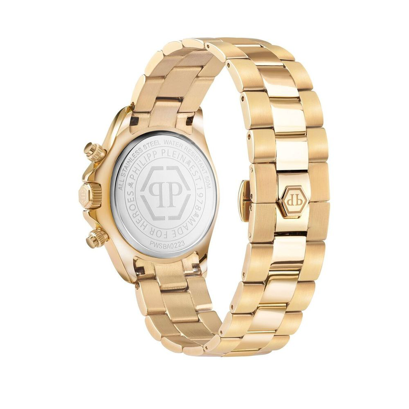 Gold stainless steel dress watch-null
