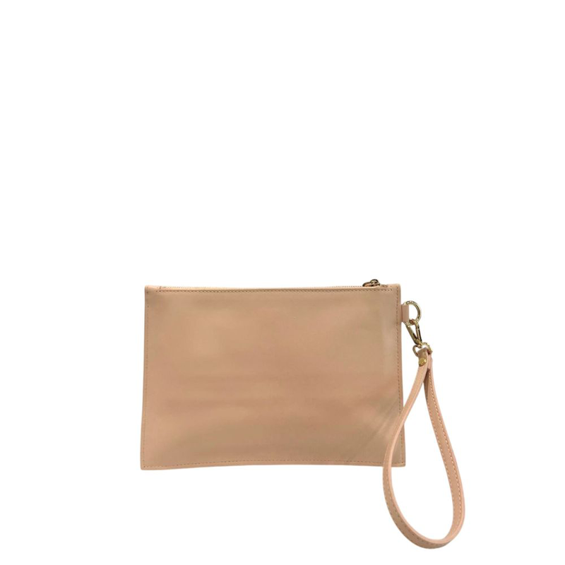 Pink polyurethane women clutch-null