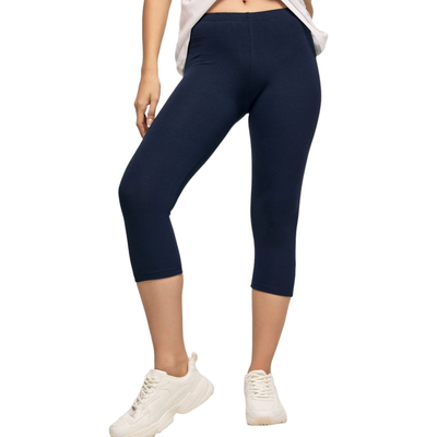 Womens leggings viscose capri heavy #36, Dark blue, medium