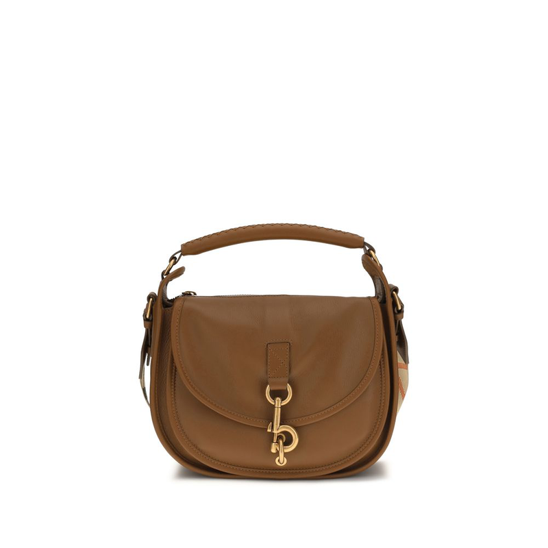 Brown calf leather bos taurus shoulder bag-null