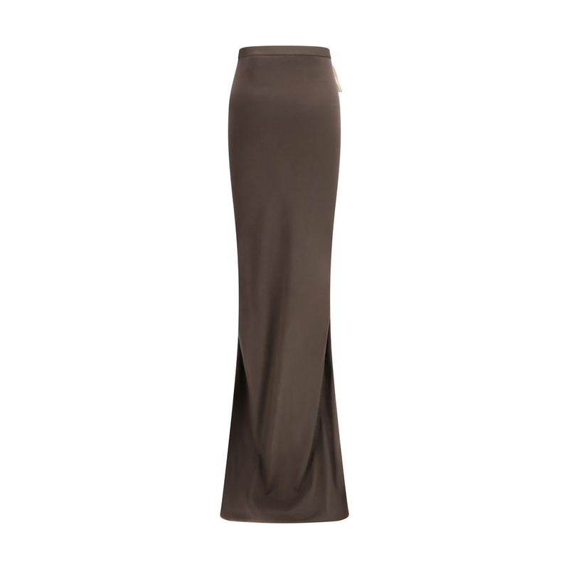 Brown cotton long skirt-null