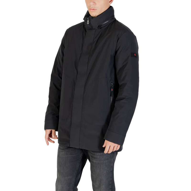 Black polyester parka-null