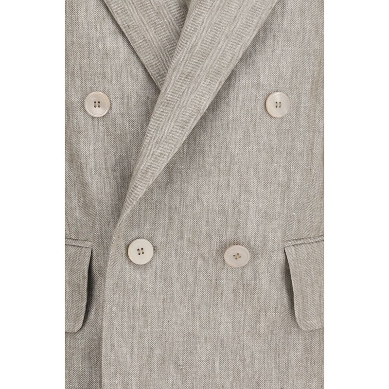 Beige linen blazer-null