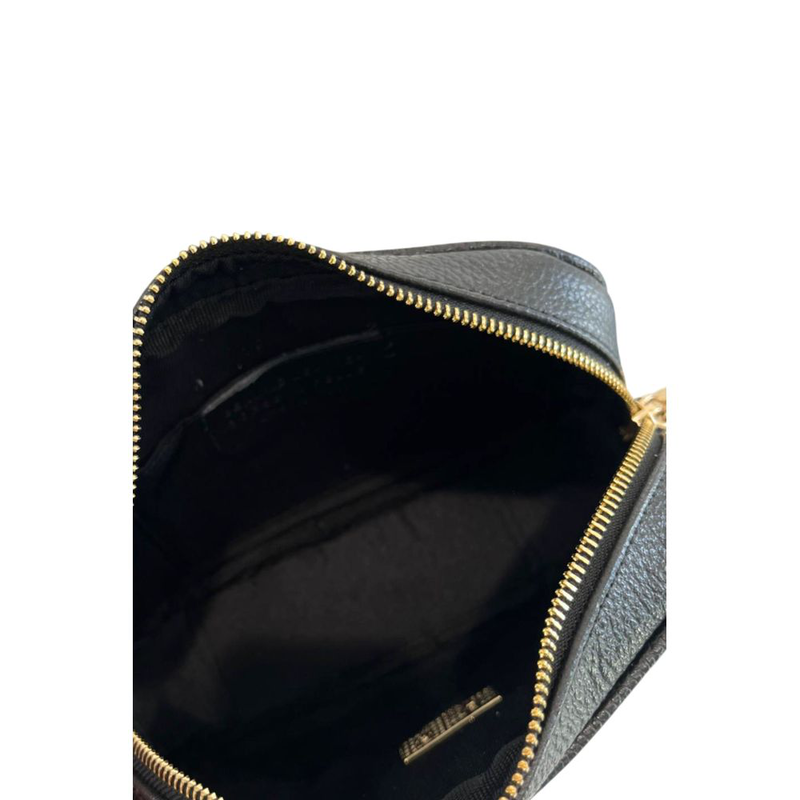 Black cowhide leather women crossbody-null