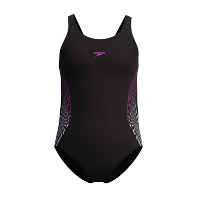 Speedo girl's placmement muscleback, Purple, medium