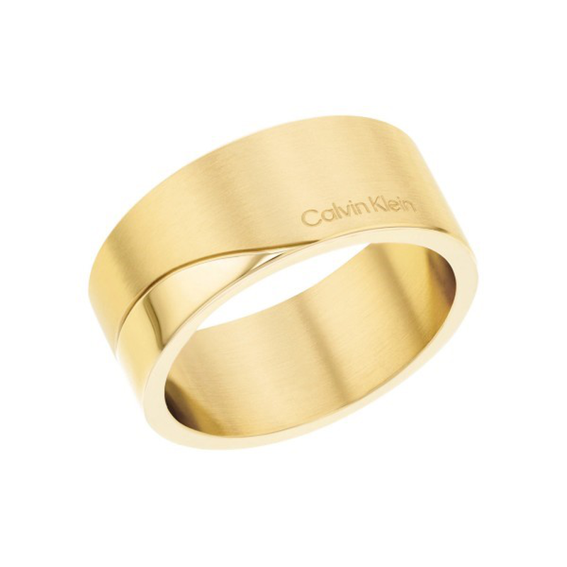Calvin Klein polished & brushed yg ring minimal circular-null
