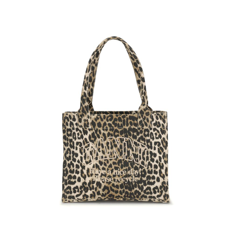 Brown recycled cotton shoulder bag-null
