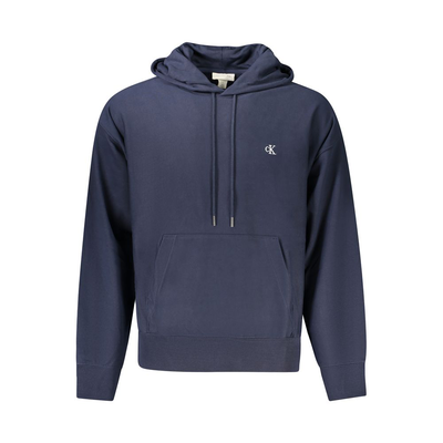 Blue cotton men's hoodie, Blue, medium