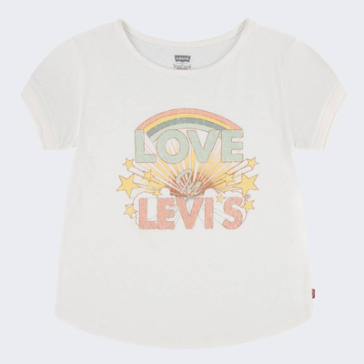 Levis girls double cuff tee, White, medium