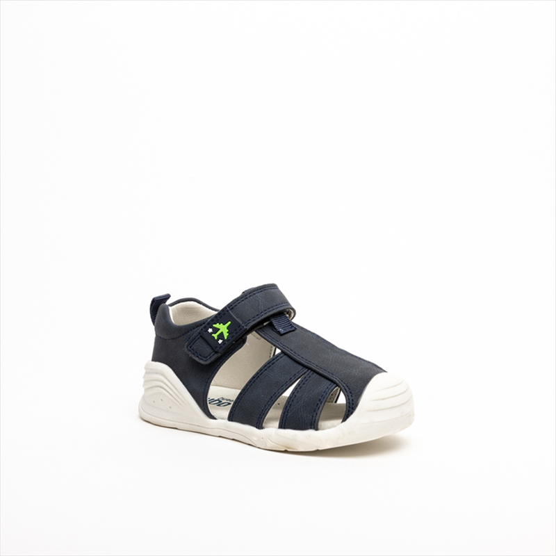 Kido caged boys sandals with aeroplane embelilisment-null
