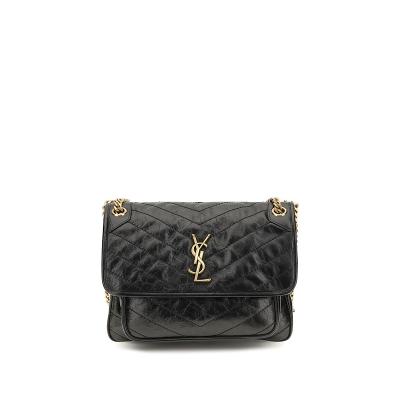 Black calf leather bos taurus shoulder bag-null