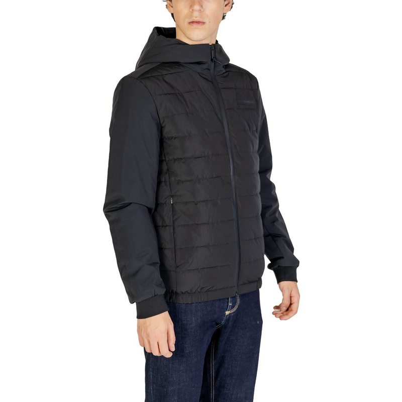 Black recycled polyester shell jacket-null