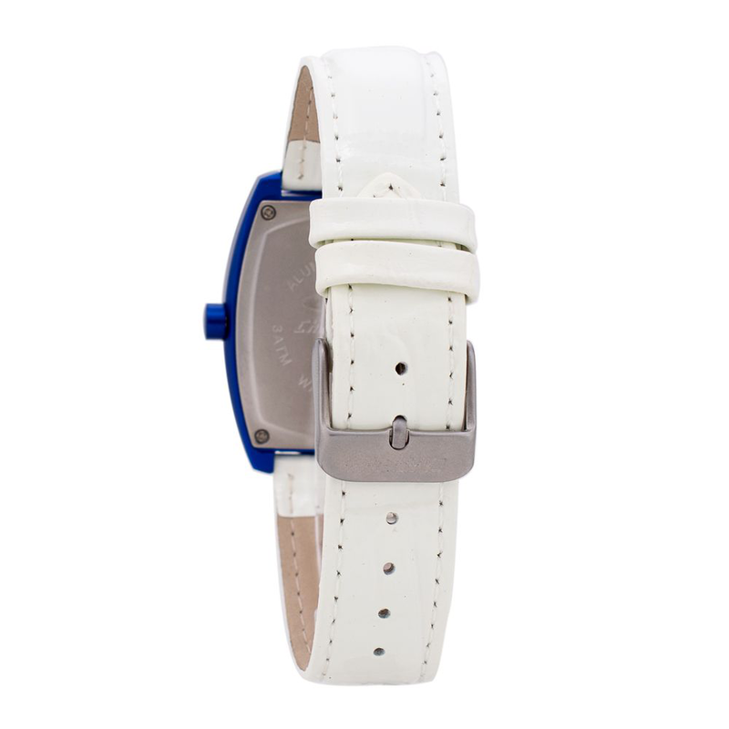 White leather dress watch-null
