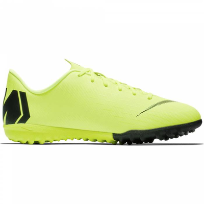 Kids vapor 12 academy gs turf shoes, Volt / Black, medium