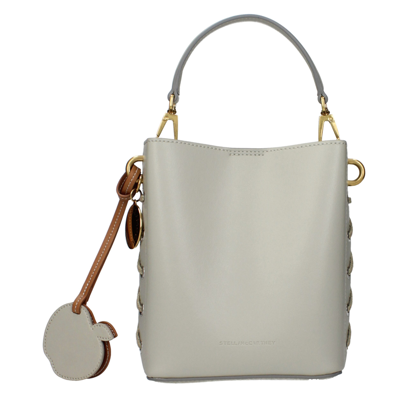 Gray leather handbag-null