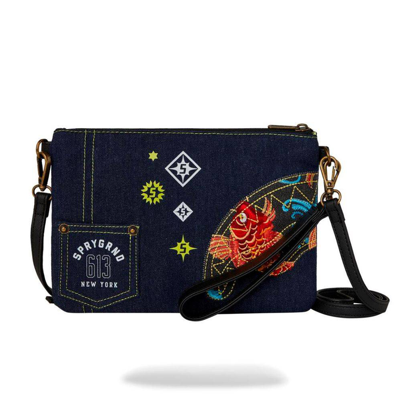 Sprayground evisu style crossover clutch-null