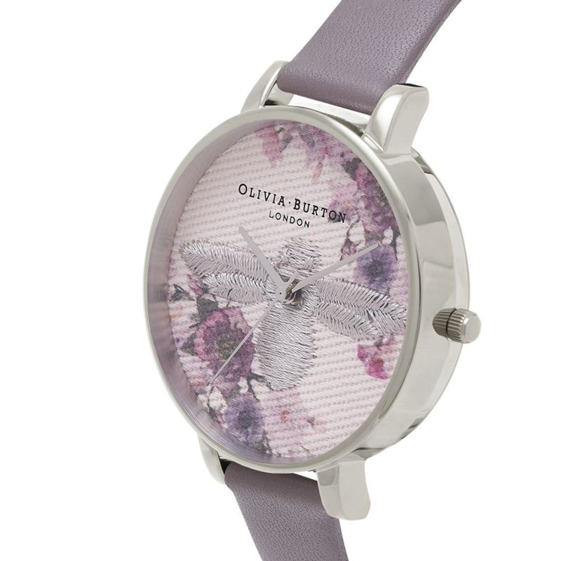 Gray artificial leather dress watch-null