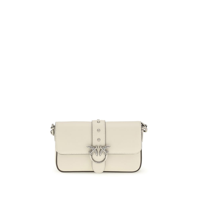 White calf leather bos taurus shoulder bag-null
