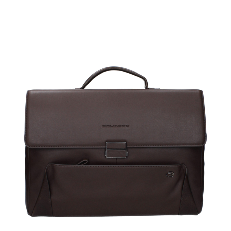 Brown leather business and laptop bag-null