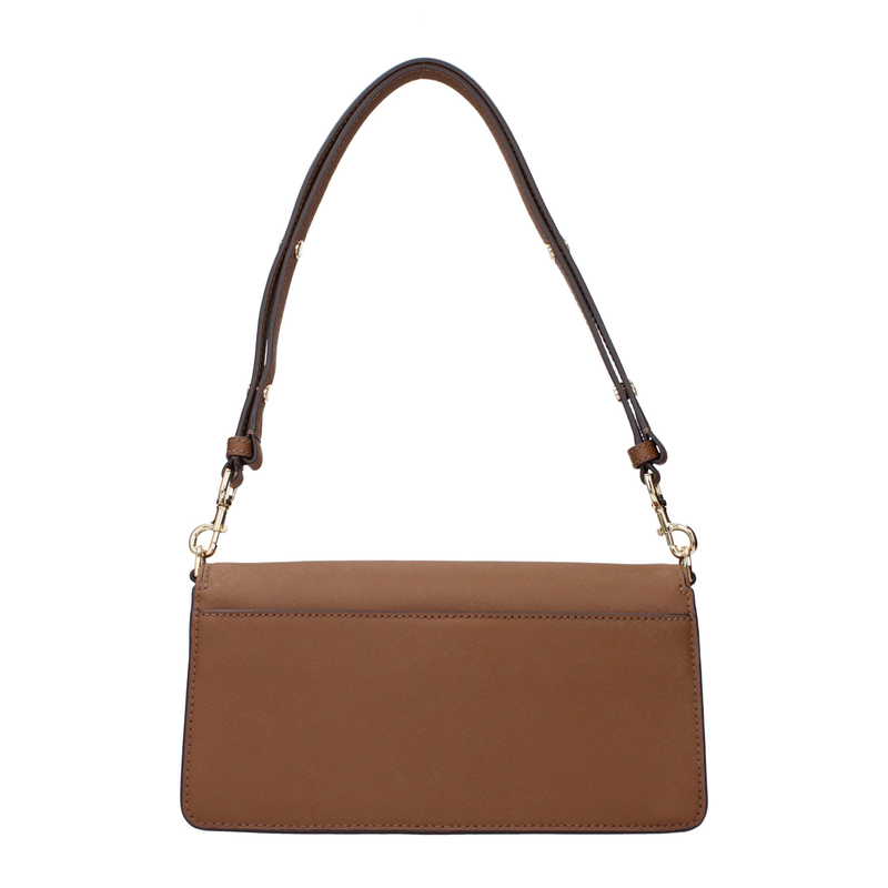 Brown leather shoulder bag-null
