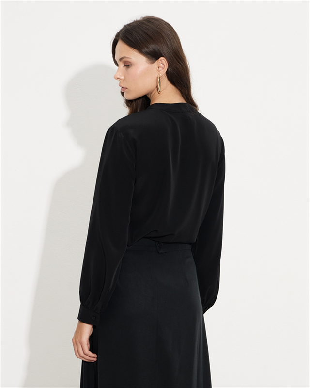 Shirt crepe mao neck-null