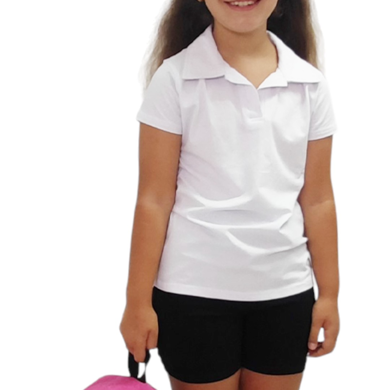 Slim fit girls short sleeve t-shirt with collar #17583 image number null