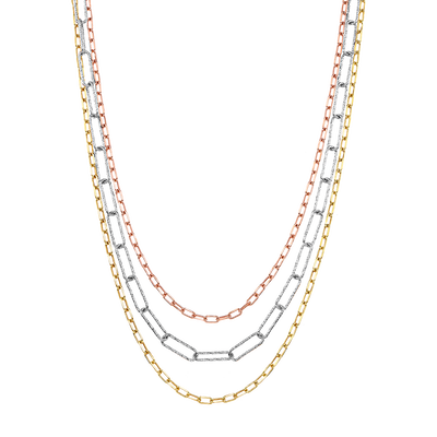 Vogue women necklace in silver 925, White,goldplated,pinkplated, medium