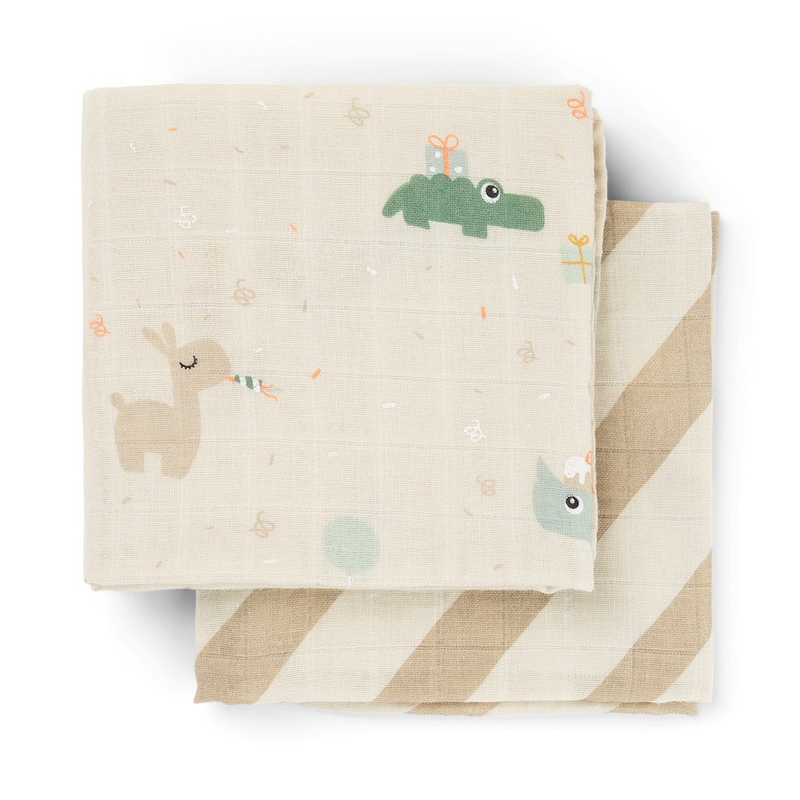 Done by deer burp cloth 2-pack celebration - sand-null