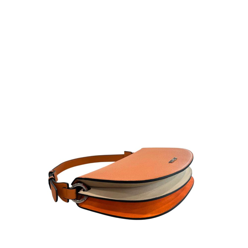 Orange polyurethane women shoulder bag-null