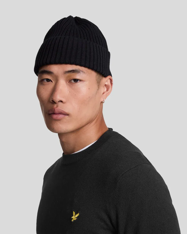 Cotton merino crew neck jumper z865 jet black-null